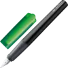 schwarze Füllfeder mit grünem Deckel von Lamy nexx